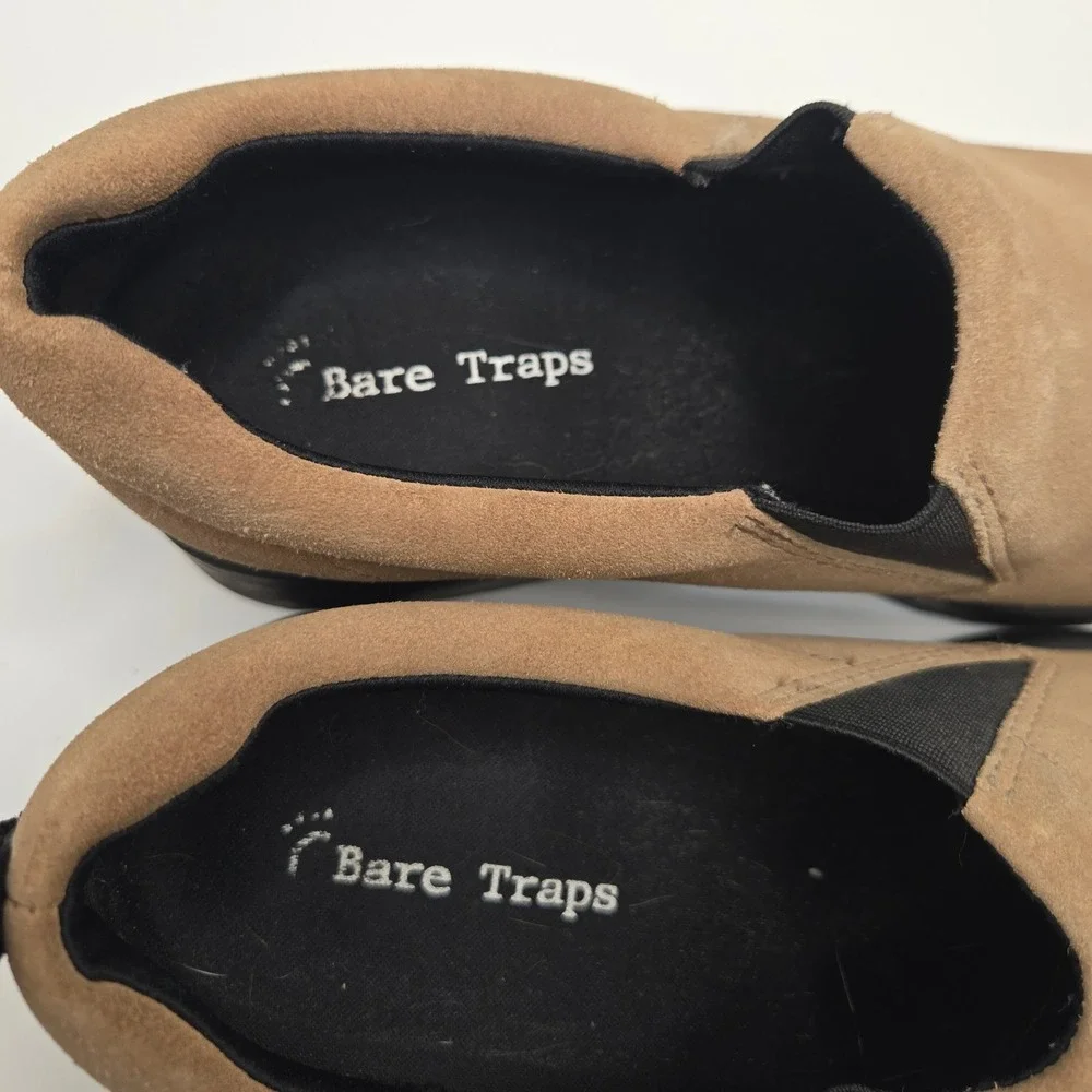Bare‎ Traps Slip On Loafers Womens 8.5 Tan Suede Wedge Comfort Shoes (S11)